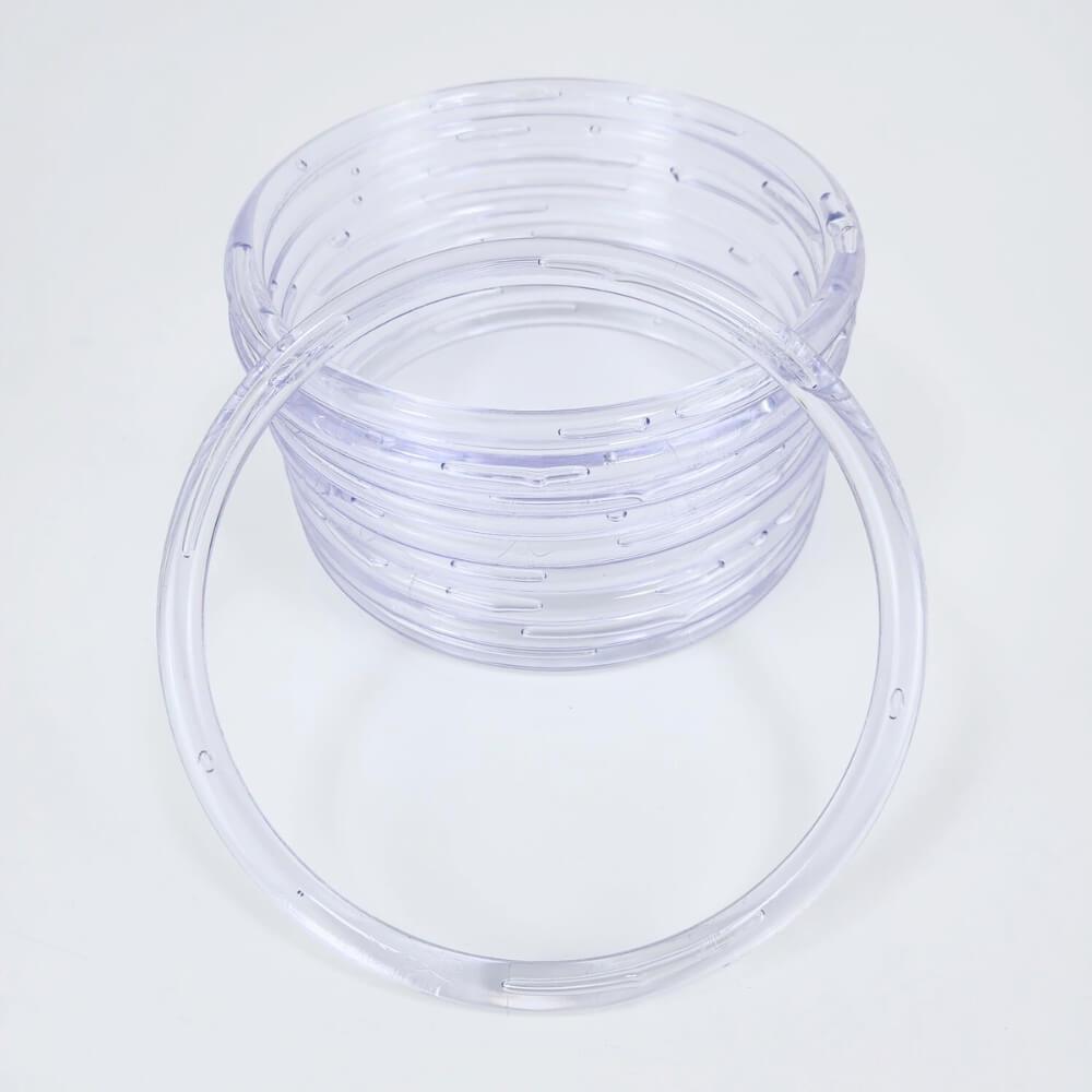 Argola Plástica 15cm Nova Jowama Transparente - Pacote c/ 12 unid