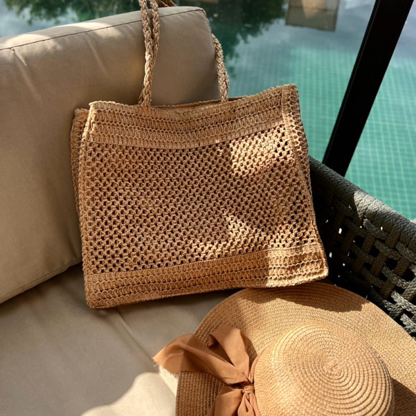 Bolsa de Palha Praia Verão 👜 Sacola Grande Feminina Estilo Rústico Luxo
