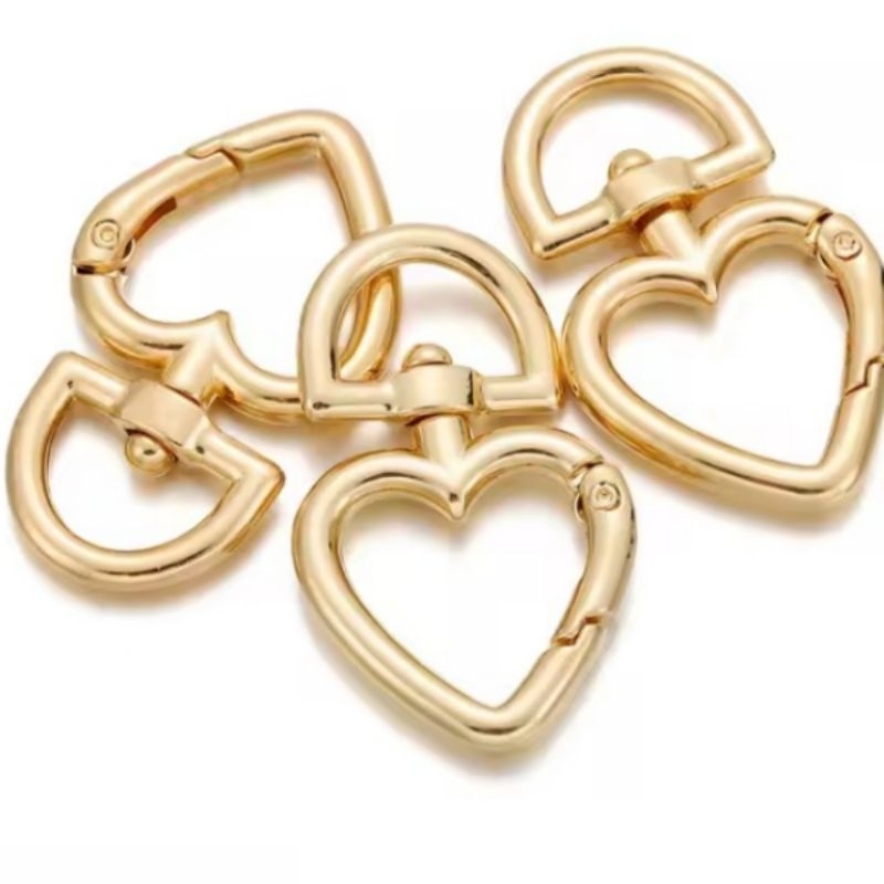 Mosquetão Coração 28mm Para Bolsas E Chaveiro 10 Peças