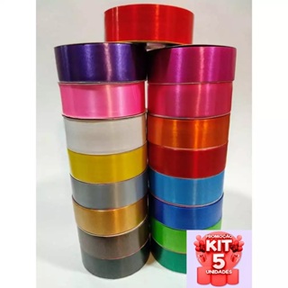 Kit C/ 5 fitas poli plásticas 32mmx50 laço Presente Cestas em Oferta na Shopee