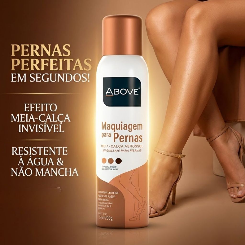 Maquiagem Pernas Above Antiga Baston Meia Calça Cobre Celulite Estrias Varizes Resistente Água 150ml em Oferta na Shopee