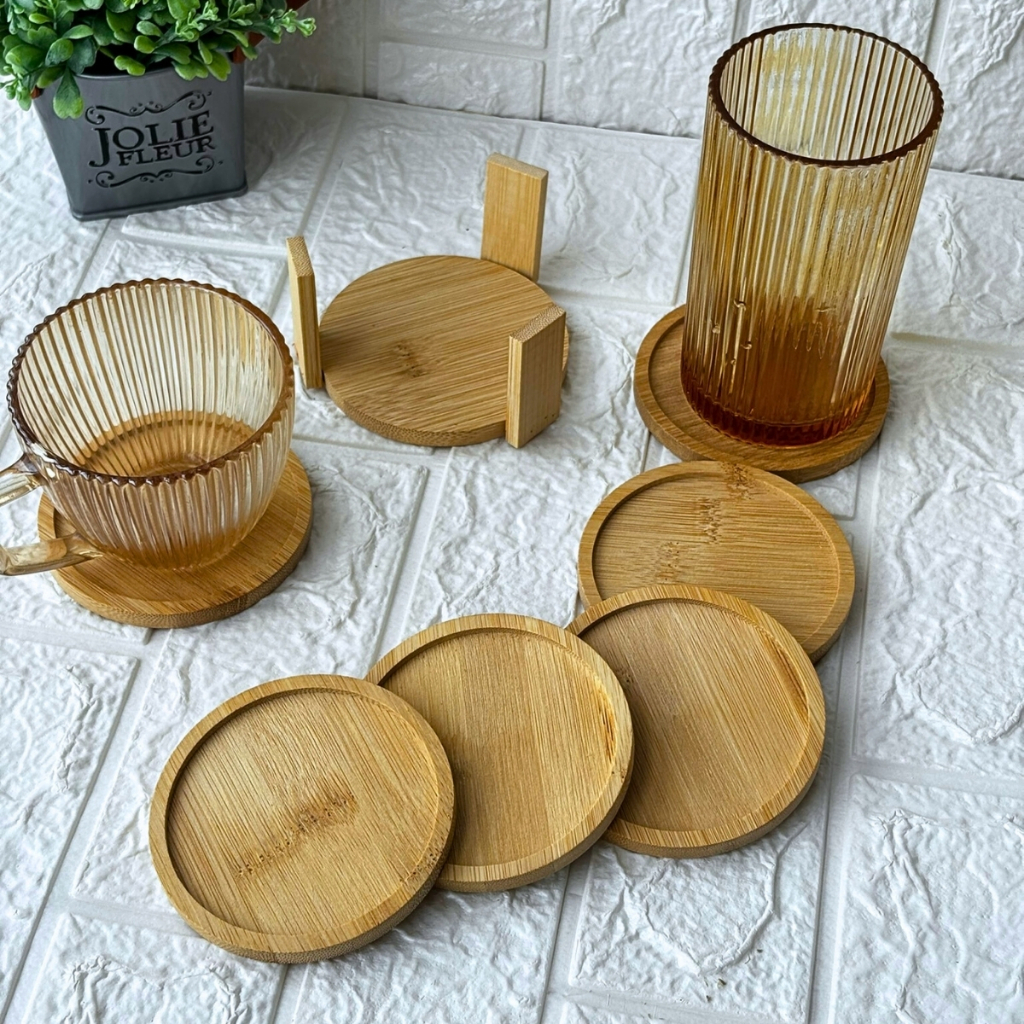 Porta Copo Kit Porta Copos Porta Copo de Mesa de Bambu Mesa Posta Cantinho de Cafe