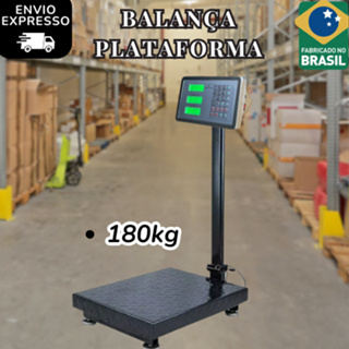 Balança Plataforma 180kg com Mastro Bivolt Digital em Oferta na Shopee