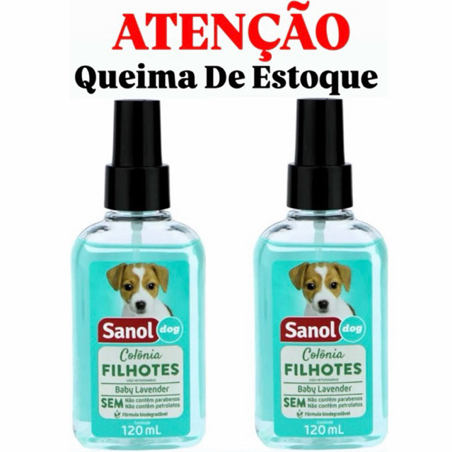 Kit C/2 Colônia Perfume Sanol filhotes Baby lavander para Cachorro Cães Pet Shop Dog 120 ml cada em Oferta na Shopee