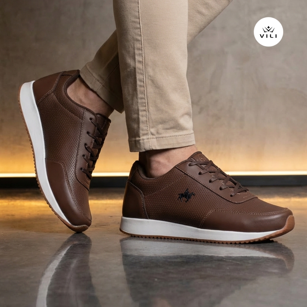 Tênis Masculino Polo Vili Madri Casual Trabalho Café