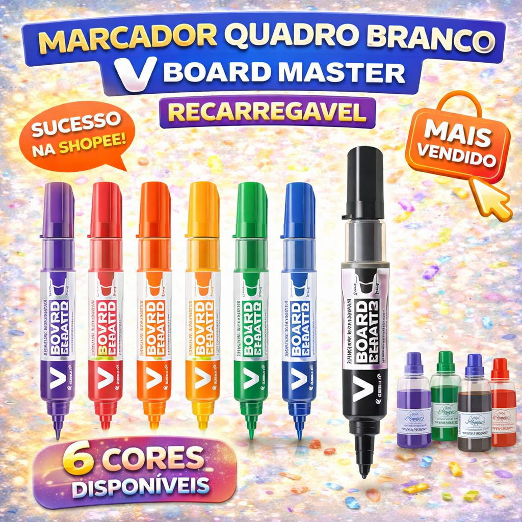 Marcador Quadro Branco Pilot V Board Master Recarregável Ponta Redonda Original em Oferta na Shopee