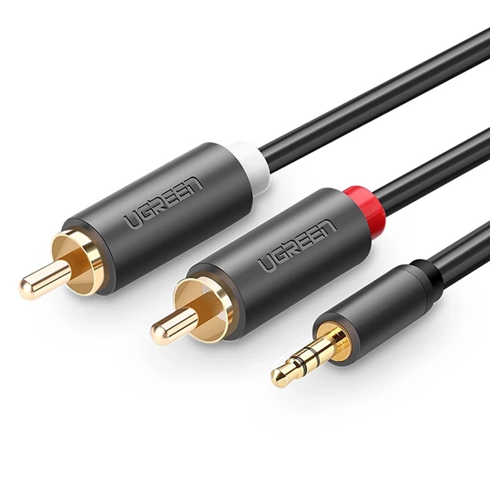 Cabo de Áudio Ugreen 3.5mm para 2Rca Macho/Macho 3 Metros Cabo de Áudio