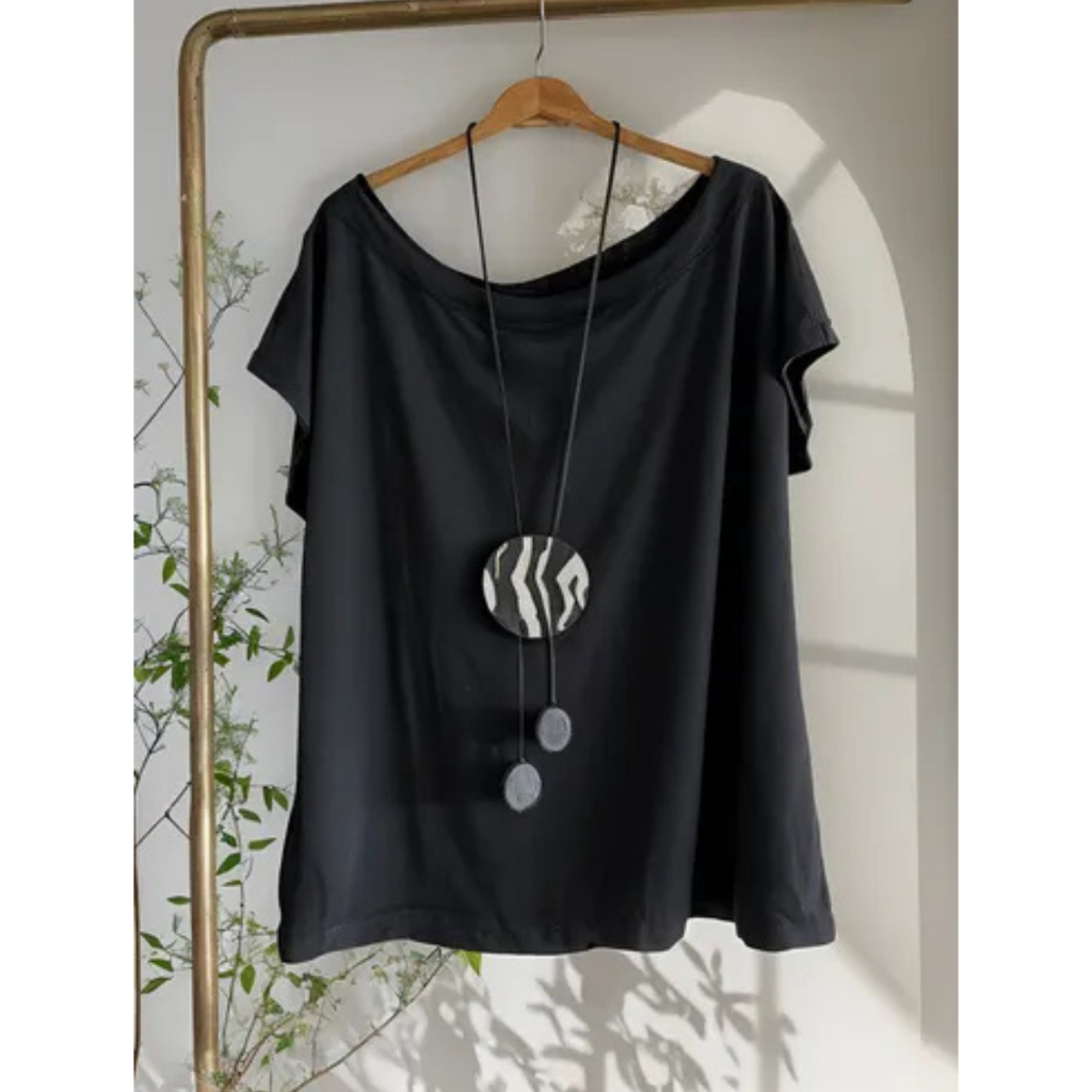 Detalhes do Blusa Ombro a Ombro Sensual Camiseta Em Malha Viscolycra Larguinha soltinha Ampla Over Size Básica Casual