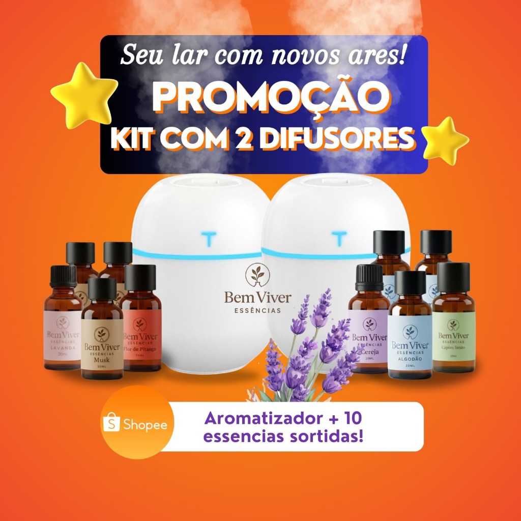 Kit Umidificador Difusor Aromatizador Egg Portátil com Essências Hidrossolúvel | Difusor De Ar Egg | Essências