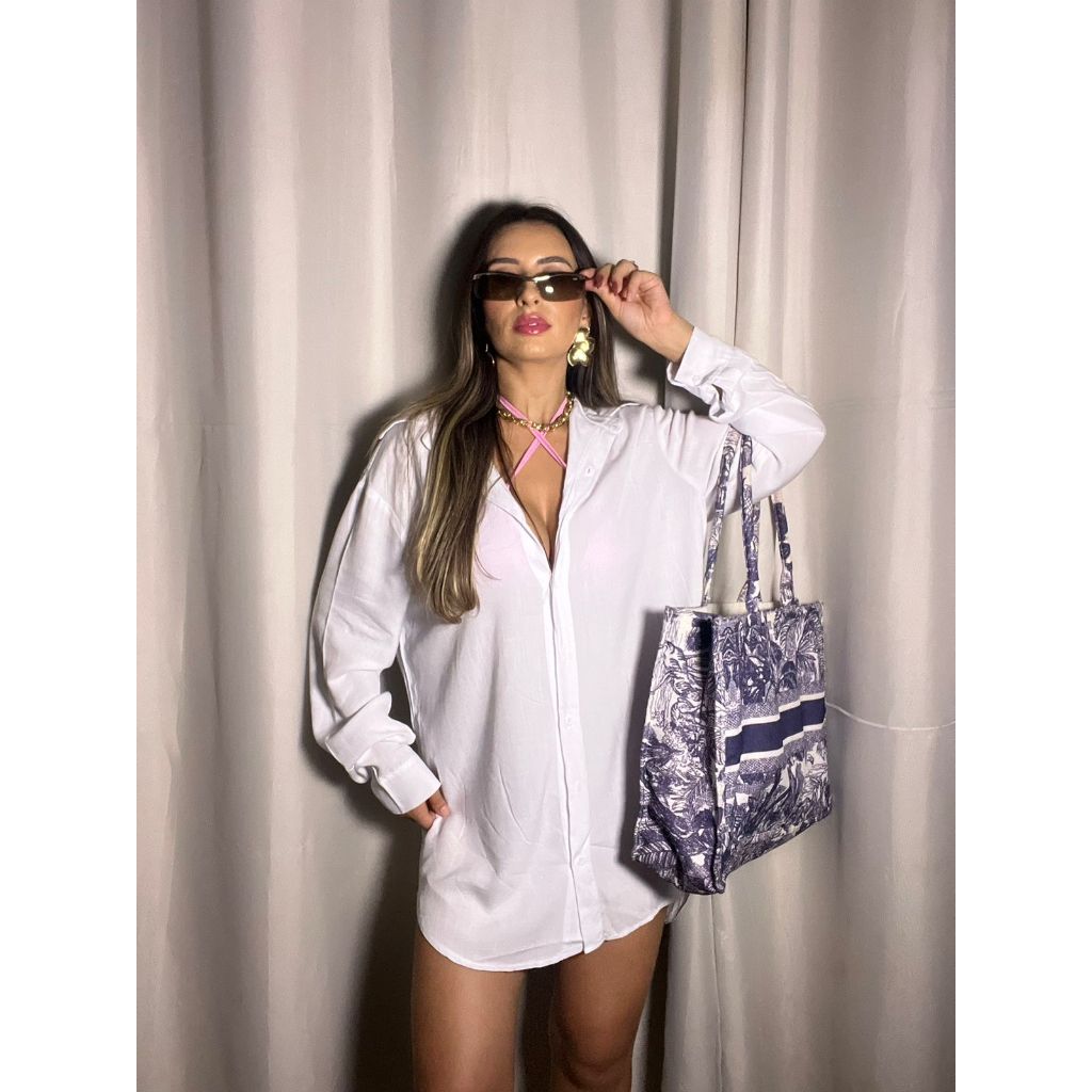 Saida de Praia Chique CHEMISSE Resort Modelagem Perfeita Veste Do 38 ao 44