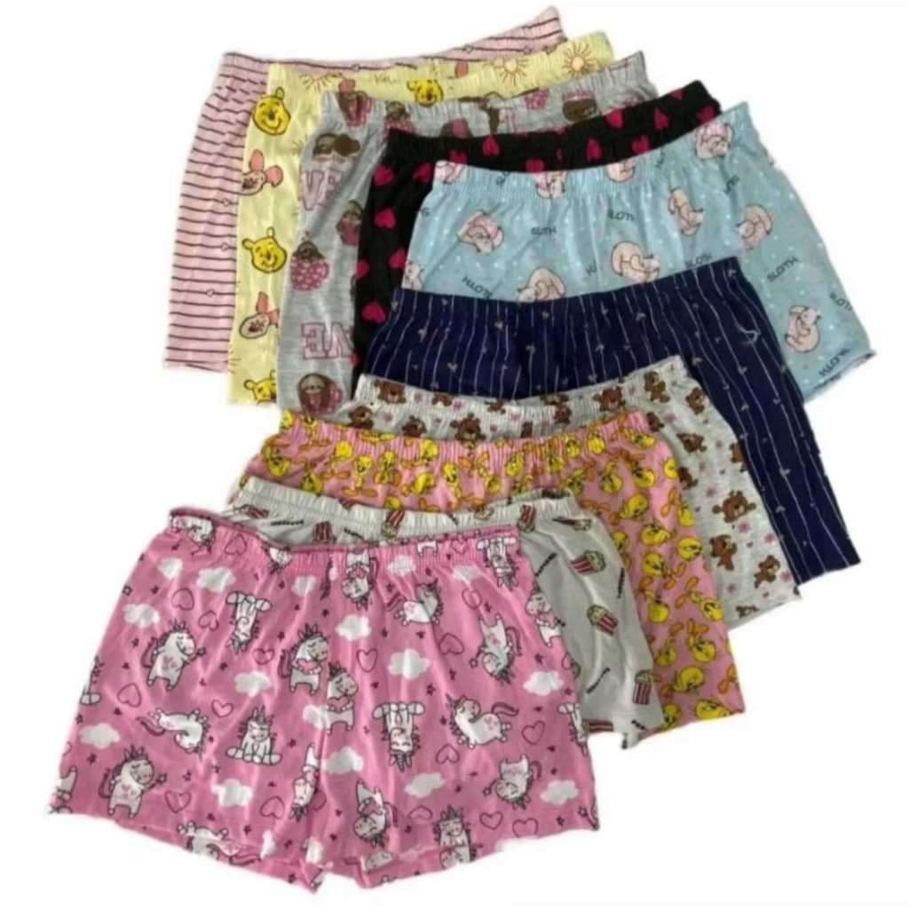 Kit Short Sortidos PV Pijamas Feminino Short Doll Confortável Variados De Verão .
