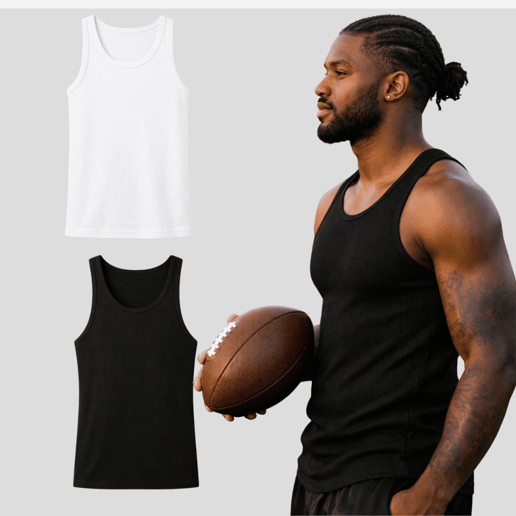 Kit 2 Regata Masculina Ribana Modelo Americano Hip Hop Academia Fitness Casual