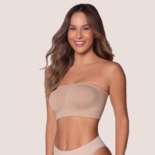 Kit 2 Sutia Faixa Top Tomara Que Caia Sem costura sem Bojo em Oferta na Shopee