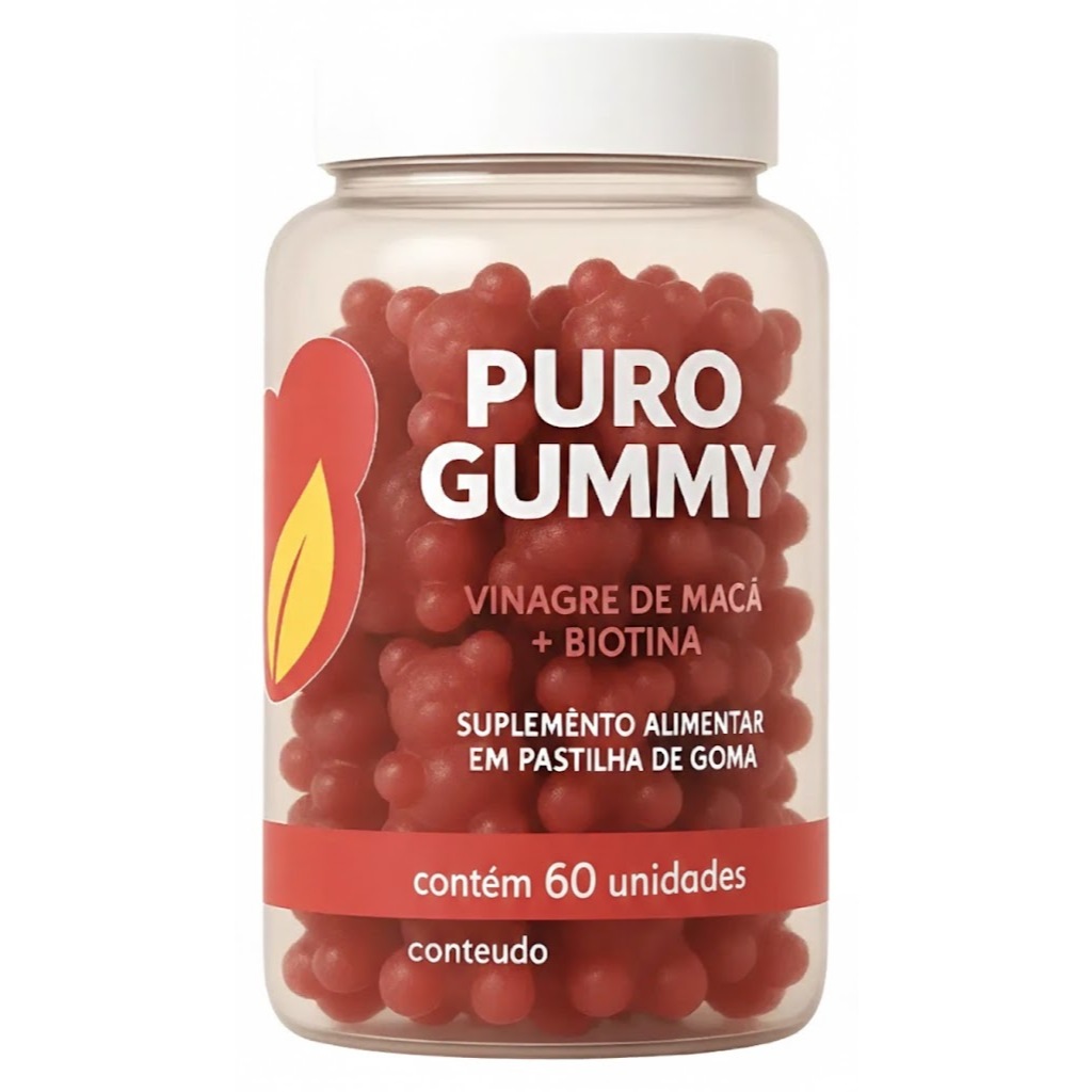 Gummy Vinagre De Maçã Saciedade E Cabelo Pele E Unha 60 gomas 1 mês melhor do mercado zero de qualidade