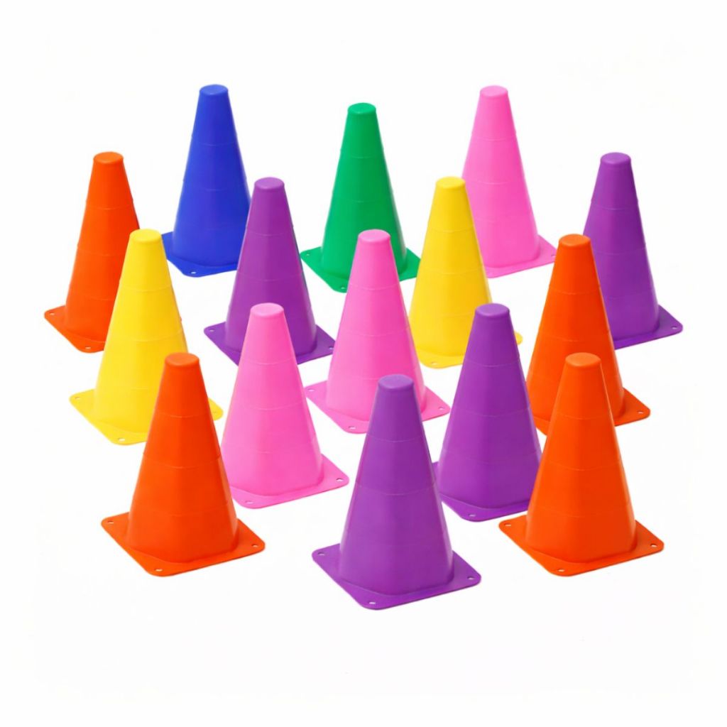 Kit 15 Cones Treinamento Funcional Agilidade Futebol Futsal Academia Esporte Preparação Física