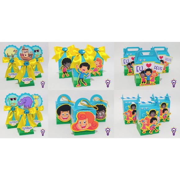 PEGUE E MONTE LEMBRANCINHAS - KIT FESTA CAIXINHAS PERSONALIZADAS - TEMA TRÊS PALAVRINHAS MÁGICAS