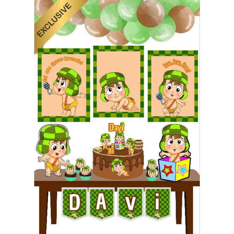 KIT SÓ  UM BOLINHO  DO CHAVES  (EXCLUSIVO) para festa/ Aniversário/mêsversários