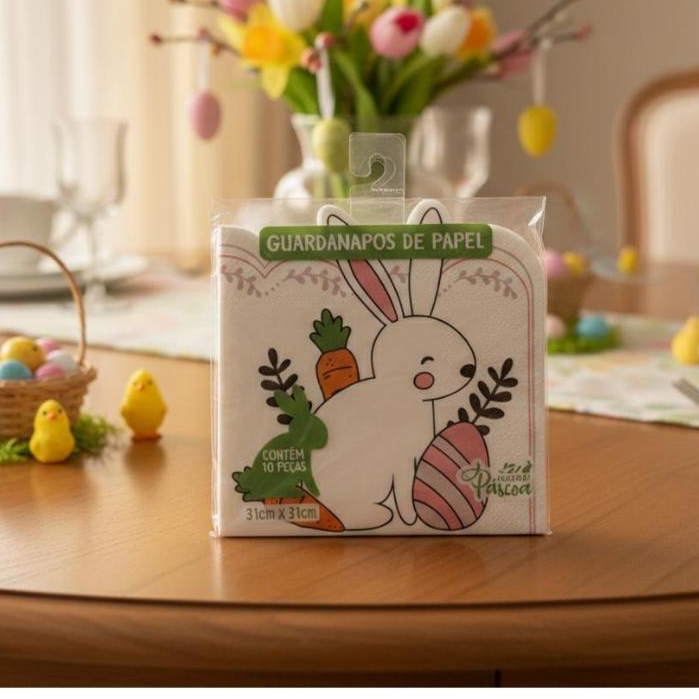 3 Pacotes Guardanapo De Papel Coelho da Páscoa