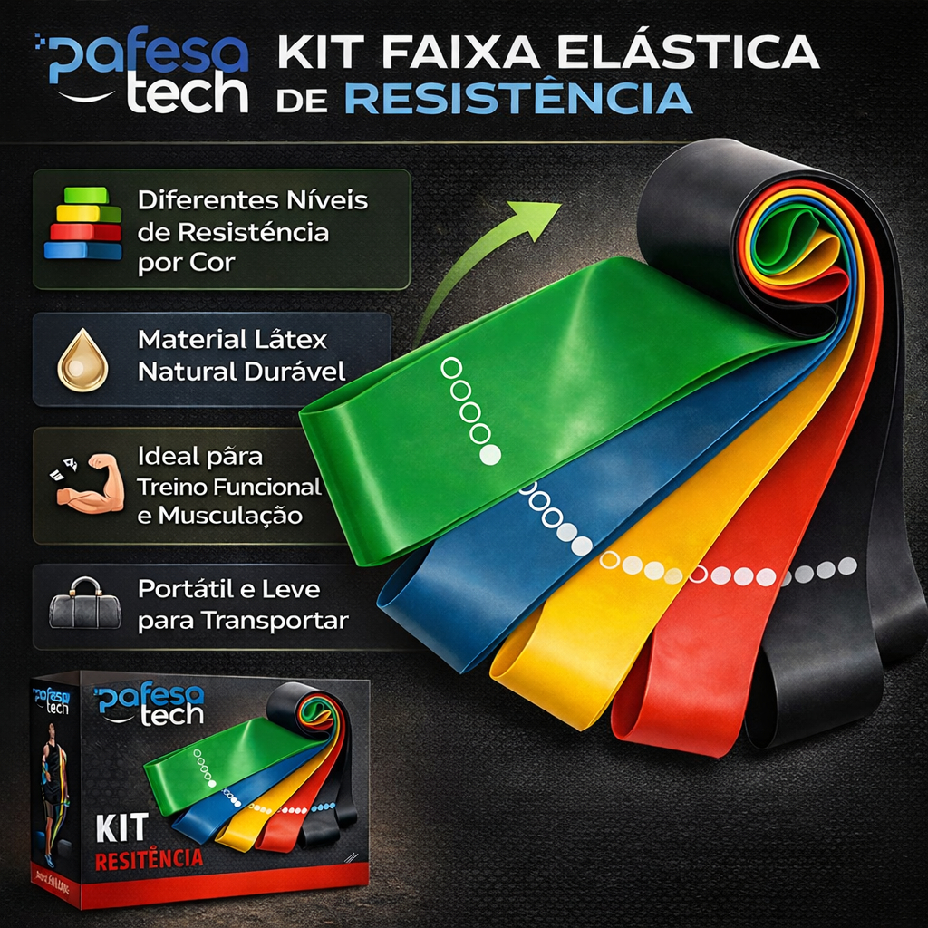 Kit 5 Faixas Elásticas Sup Band Para Treino Academia Exercício Fisioterapia Musculação Yoga Crossfit em Oferta na Shopee