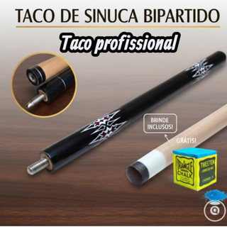 Taco de sinuca profissional goiabão personalizado + giz triangle