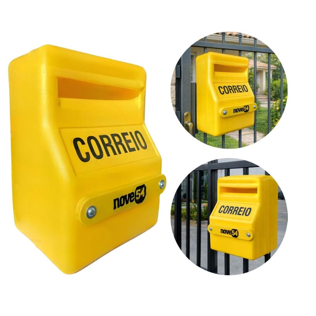 Caixa de Correio Correspondência Externa Grade Portão Jardins Resistente Cartas Amarela Correio Contas