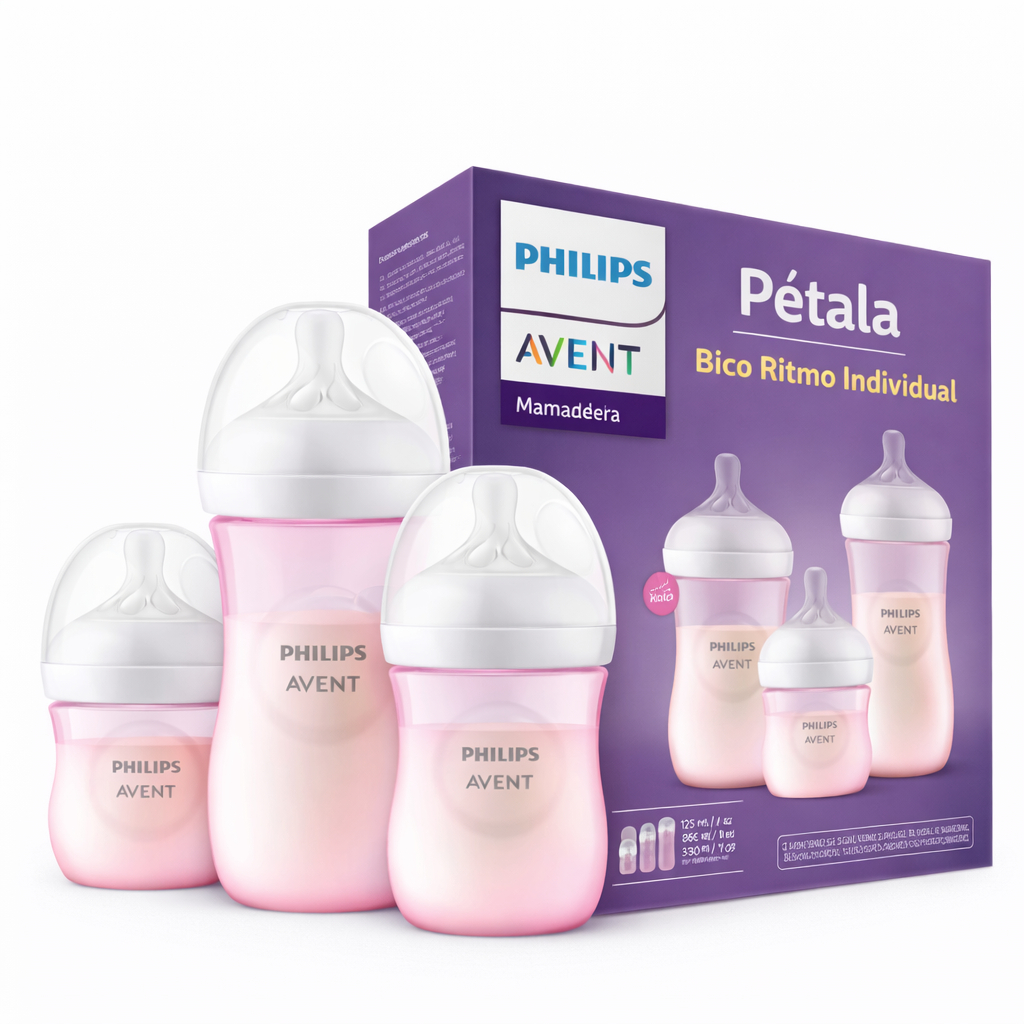 Kit 3 Mamadeiras Pétala 3.0 Rosa 125 + 260 + 330ml - Philips Avent em Oferta na Shopee