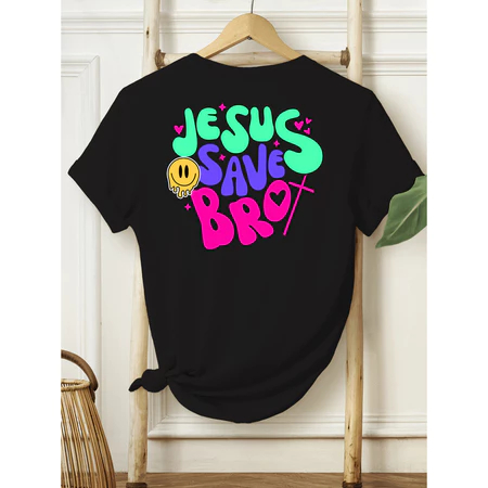 Camiseta Feminina Premium 100% Algodão Cristã Evangélica Estampada Jesus Saves Bro Envio Imediato