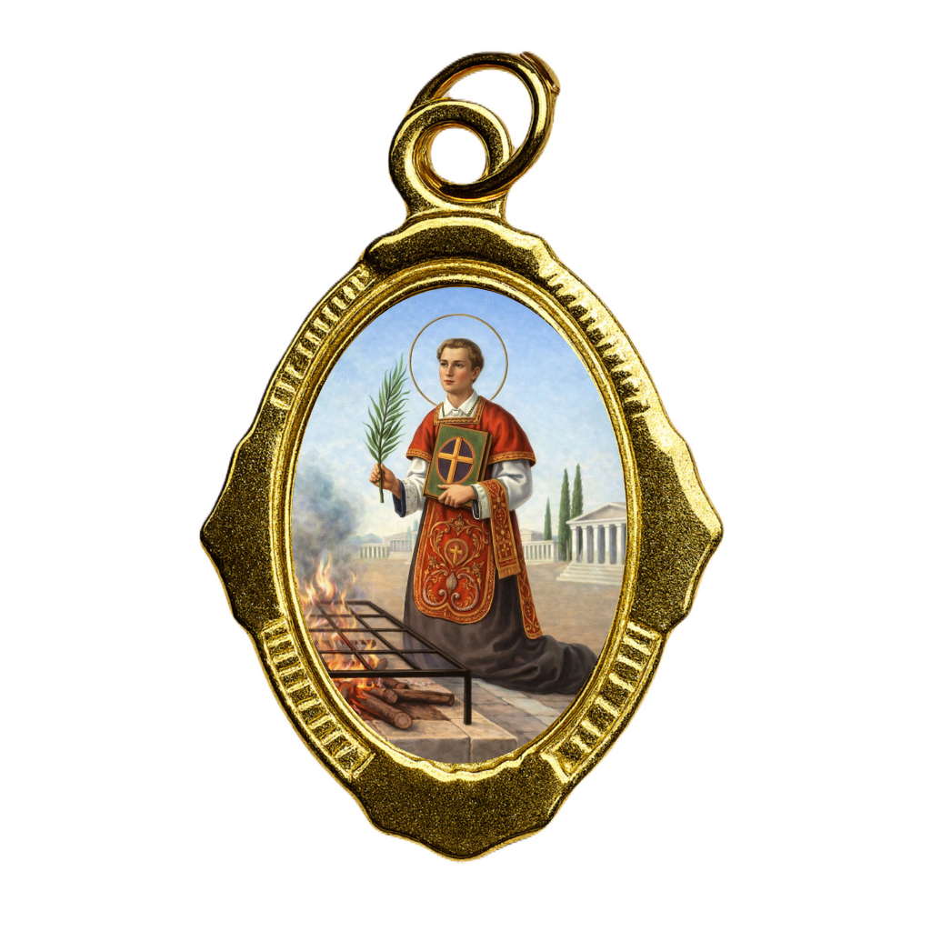 100 Medalhas São Lourenço - Católico Resinadas – Para Terços, Escapulários, Lembrancinhas, Artesanato e Revenda