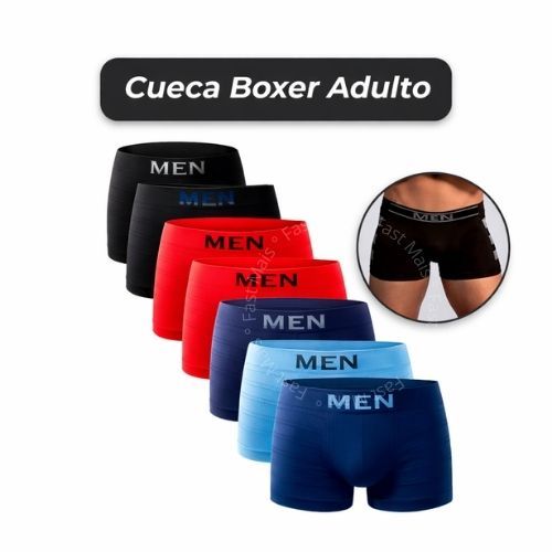 Kit 7/5 Cuecas Boxer Microfibra Adulto Premium