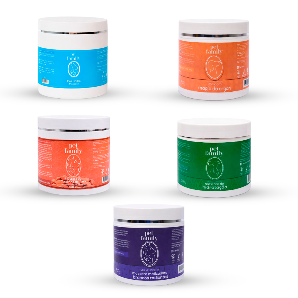 Máscara Tratamento de Pelo Para Cães de Pelagem Longa 500g Pet Family