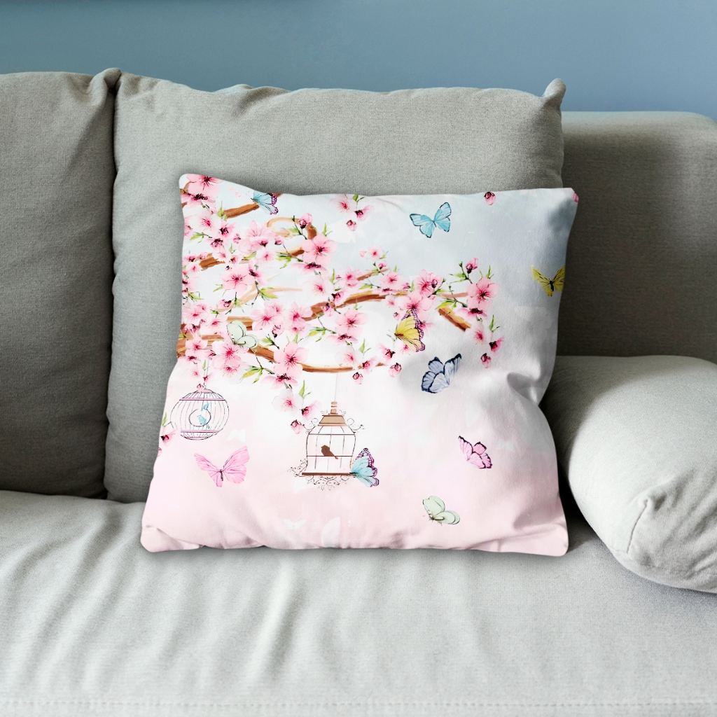 Capa Almofada Jardim Encantado Oxford 40x40 Capa Decoração Estampa Floral Sublimação Envio Rápido