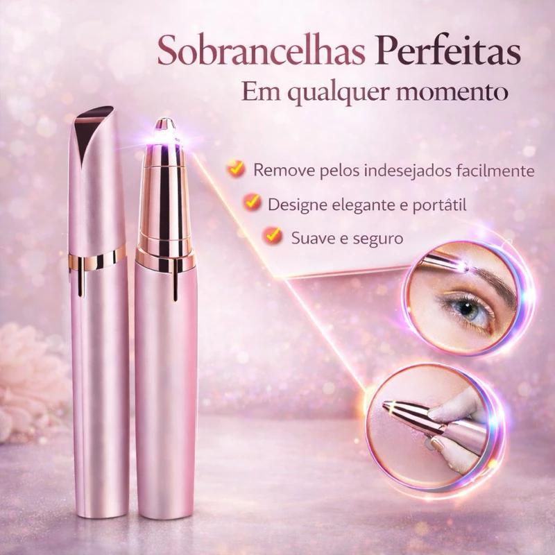 Caneta Depiladora Elétrica Feminina 5 em 1 Recarregável USB Indolor Sobrancelha Buço Nariz Face Profissional Bivolt
