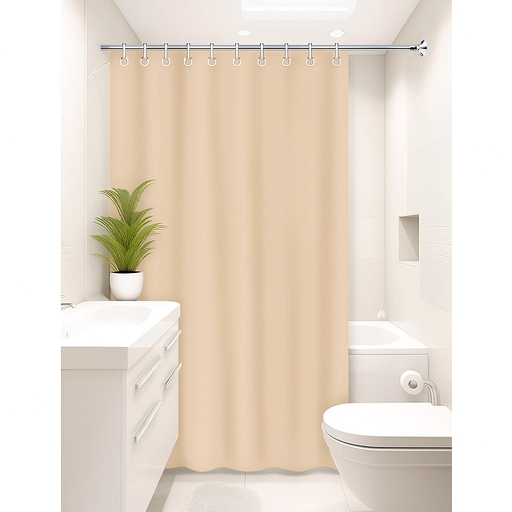 Cortina Box para Banheiro Lisa em PVC | Impermeável | Antimofo | Com Ganchos | Várias Cores