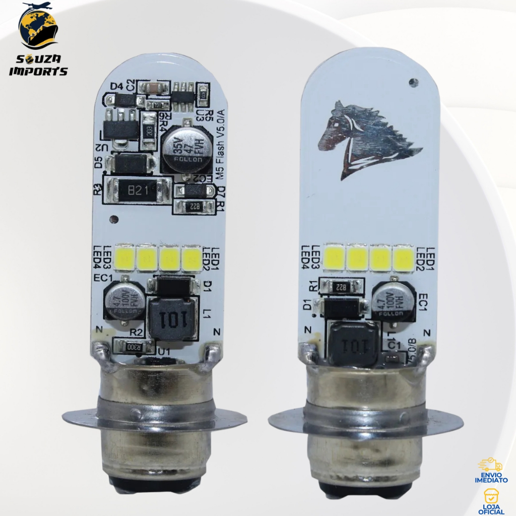Lampada Led Moto Biz 100/125 M5 Stobo 6500k Farol Pop Bros em Oferta na Shopee