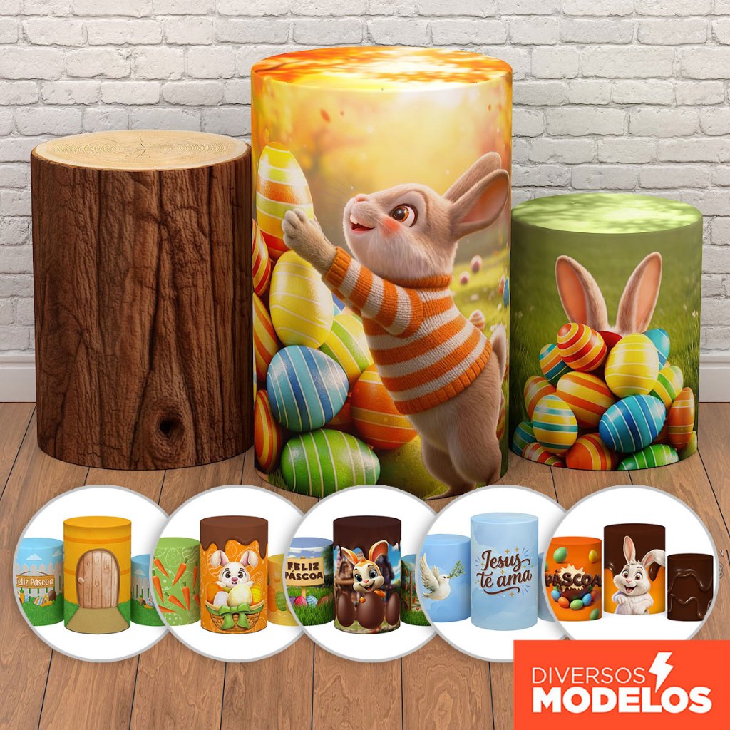 Trio Capa de Cilindro Decoração de Páscoa Veste Fácil em Tecido com Elástico para Festas em Oferta na Shopee