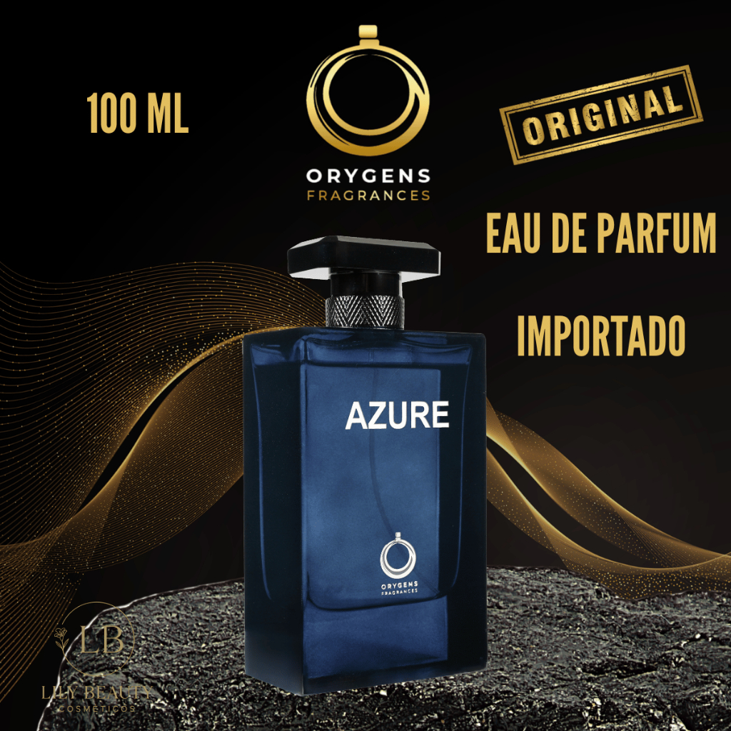 Perfume Masculino Azure Importado Árabe Fragrância Cítrico/Amadeirado Eau de Parfum 100ML Orygens
