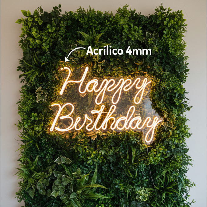Luminária Painel Led Neon Happy Birthday 50x36 cm em Oferta na Shopee