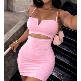 Vestido VALENTINA Tubinho Colado Curto Aro V franzido Alcinha em Oferta na Shopee