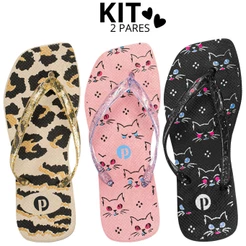 Combo 1,2 e 3 Pares Chinelo Feminino Casual Leve Antiderrapante Confortável