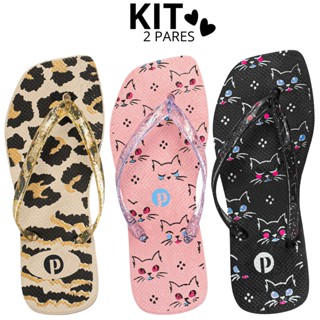 Kit 1,2 e 3 ParesChinelo Feminino Casual Leve Antiderrapante Confortável