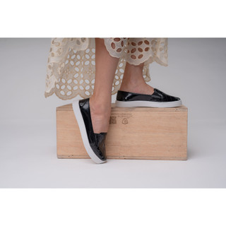 Tênis Feminino  Slip On Sapatênis Sapatilha Confortável Casual Leve Verniz Elástico Envio Imediato