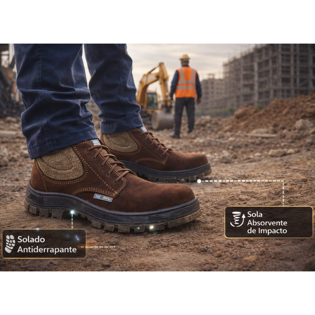 Botina Bota De Segurança Marluvas 50b26 Couro Bico Pvc Proteção Epi Cadarço Obra Engenheiro Premium Epi