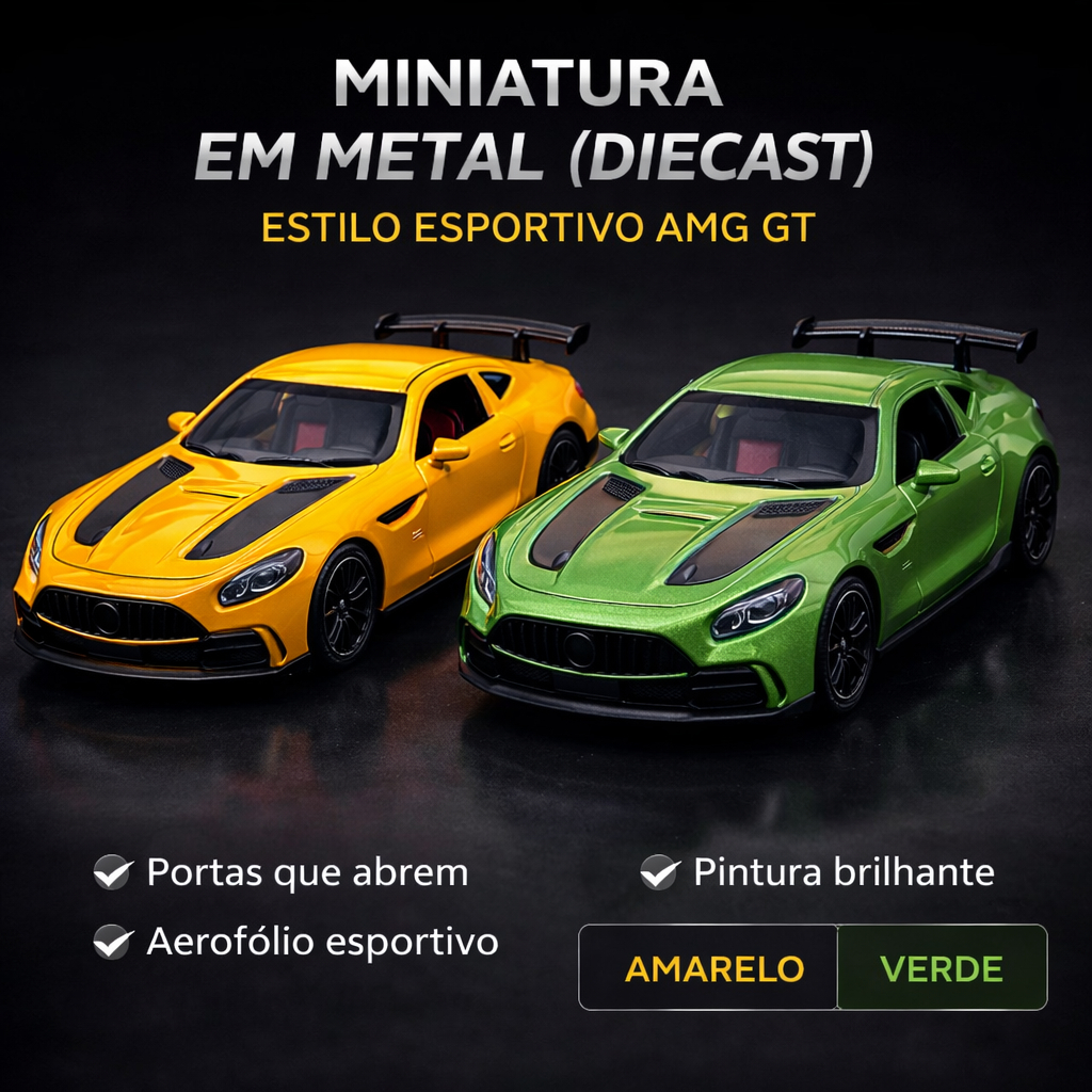 Miniatura Carro Esportivo Diecast Metal 1:32 Carrinhos Portas que Abrem Colecionável Infantil