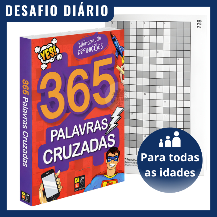 365 Palavras Cruzadas Tamanho Grande | Estimula Memória e Atenção | Livro Presente em Oferta na Shopee