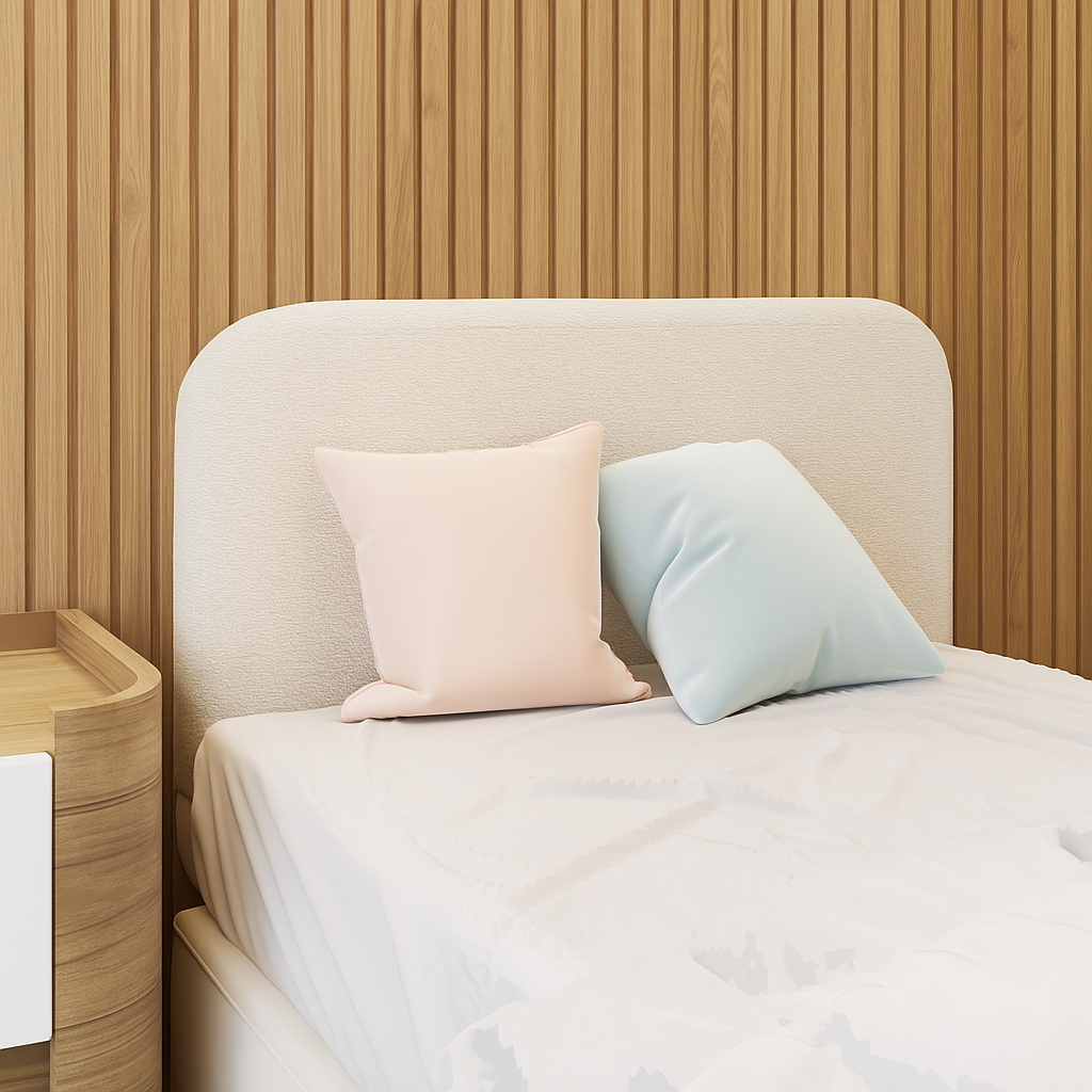 Cabeceira Cama Box Orgânica 90 cm Solteiro Tecido Bouclé - KF Móveis em Oferta na Shopee