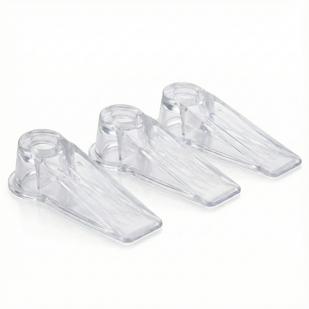 Kit 3 Aparador Peso De Porta Silicone Trava Segura Prendedor Fixador Cunha Prático Transparente