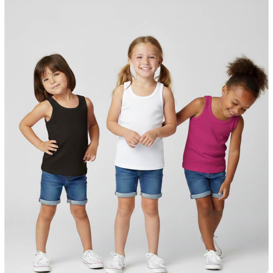 Kit 3 Regatas Ribana Infantil Básica Lisa Algodão Macia Crianças Verão em Oferta na Shopee