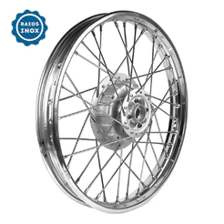 Jante Aro 19 Roda Calha Dianteira Bros 150 125 160 Freio á Tambor Cromada Raios Inox