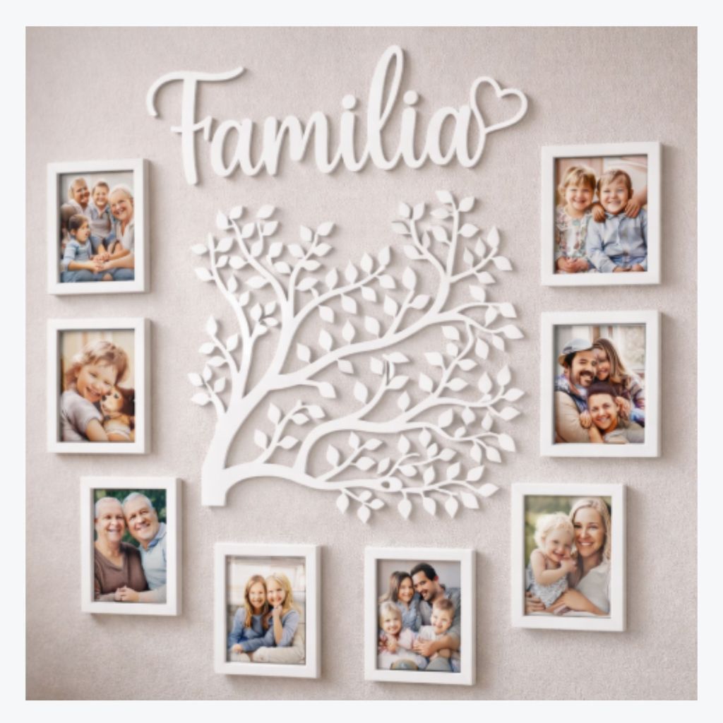 Árvore da família decorativa com porta-retratos – painel de fotos para sala quadro família presente