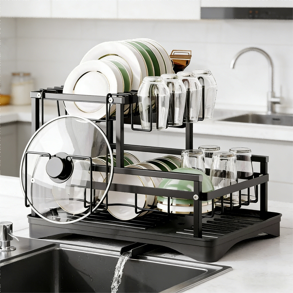 Escorredor de Louças Rack Aço Carbono Organizador Preto em Oferta na Shopee